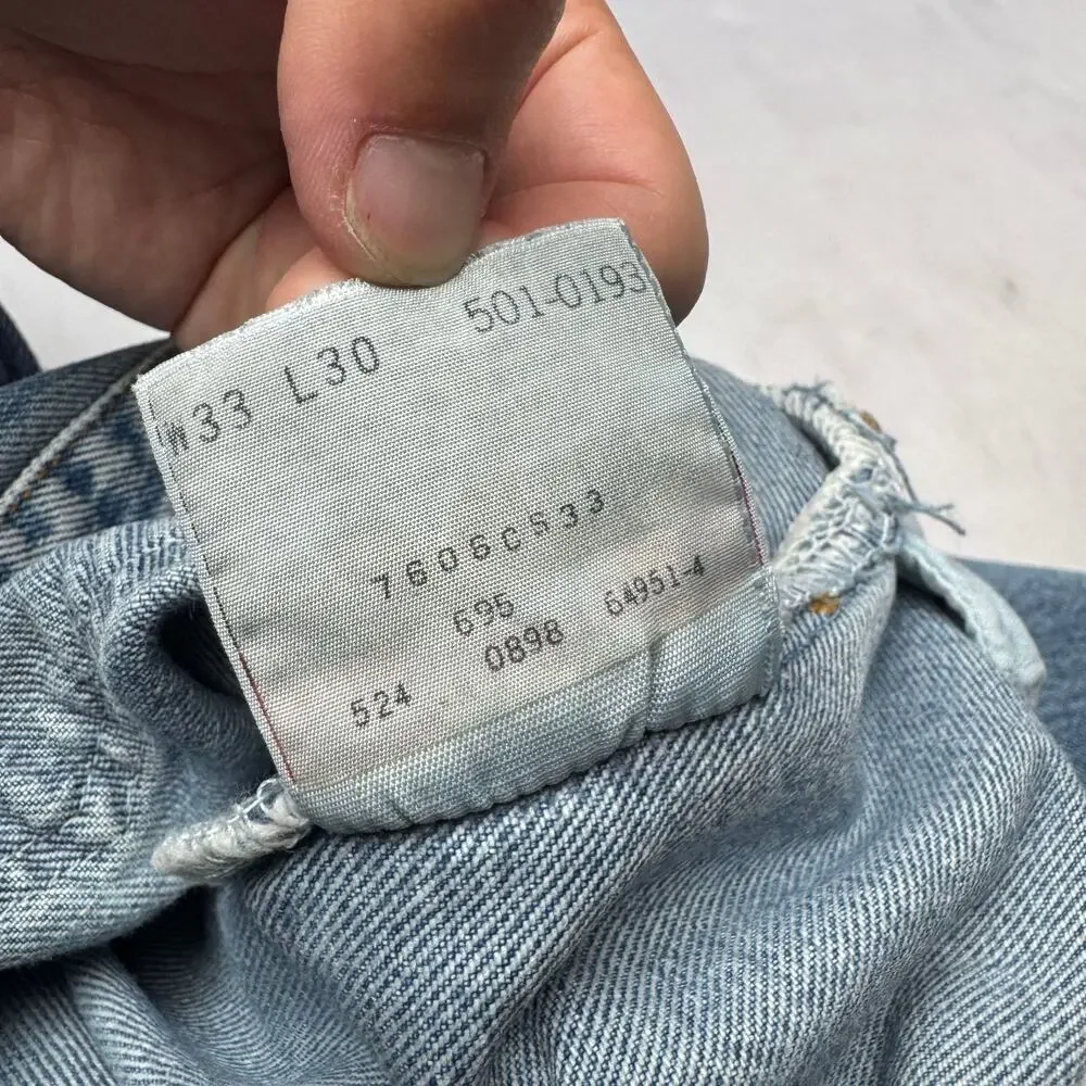 Vintage 90s Levis 501 Paint Splatter Jeans Mens 30x26 Western Grunge Made in USA